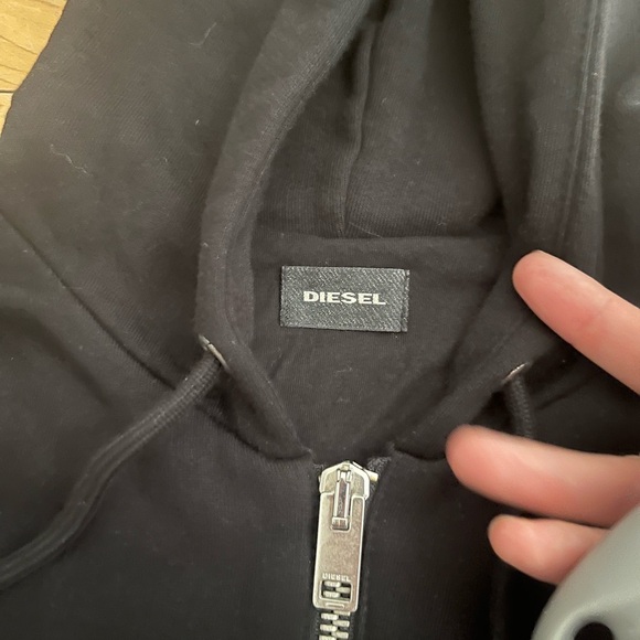 NWOT - Diesel Lambskin Sleeves Heavy L-Mifun Biker Hoodie - Picture 5 of 7